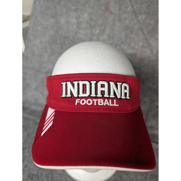 Adidas Indiana Hoosiers Football Visor Red White Embroidered Logo Adjustable - Picture 3 of 9